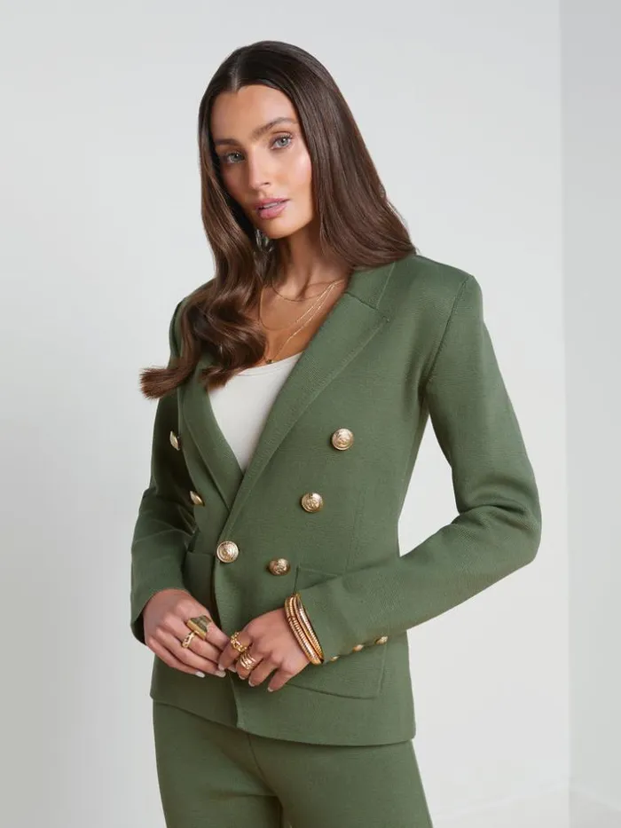 L039Agence Blazers and Jackets Women Kenzie Knit Blazer Clovergold