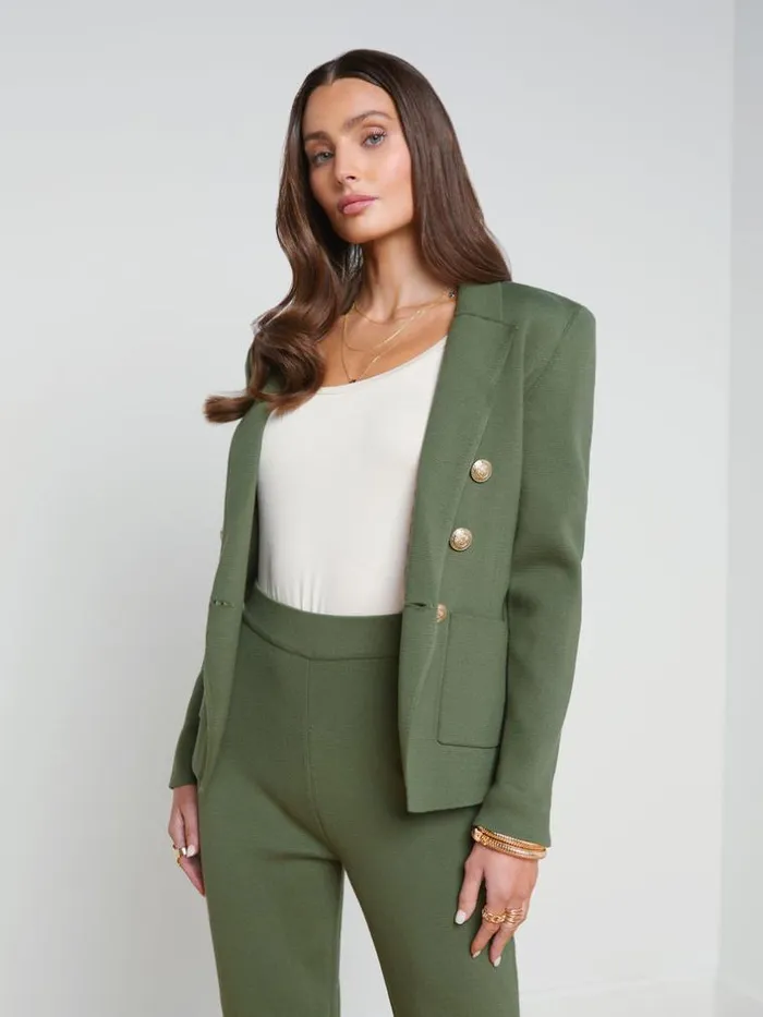 L039Agence Blazers and Jackets Women Kenzie Knit Blazer Clovergold