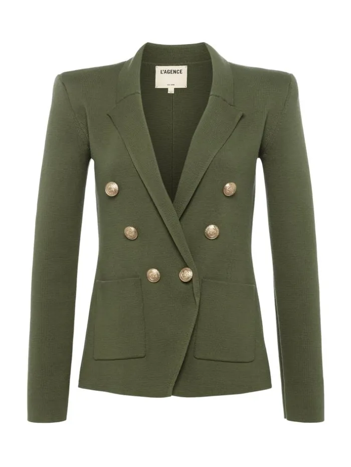 L039Agence Blazers and Jackets Women Kenzie Knit Blazer Clovergold