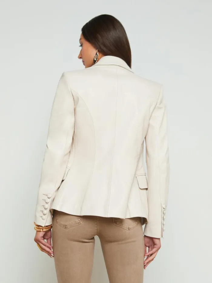 L039Agence Blazers and Jackets Women Kenzie Leather Blazer Champagne