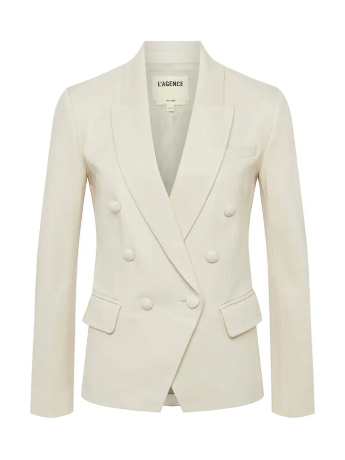 L039Agence Blazers and Jackets Women Kenzie Leather Blazer Champagne