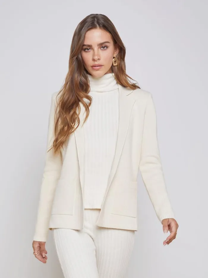 L039Agence Blazers and Jackets Women Lacey Knit Blazer Porcelain