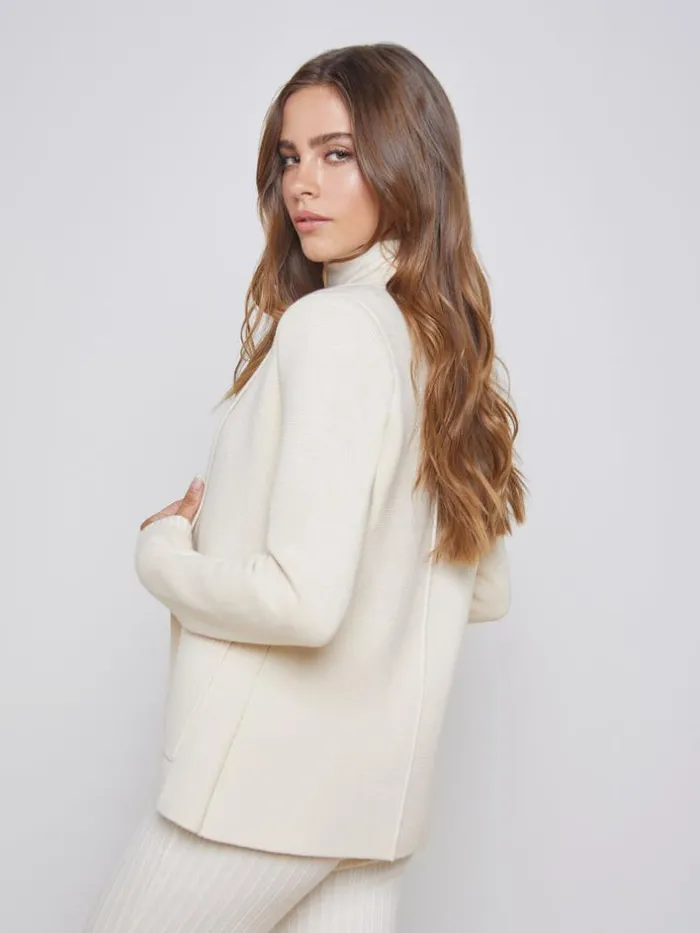 L039Agence Blazers and Jackets Women Lacey Knit Blazer Porcelain