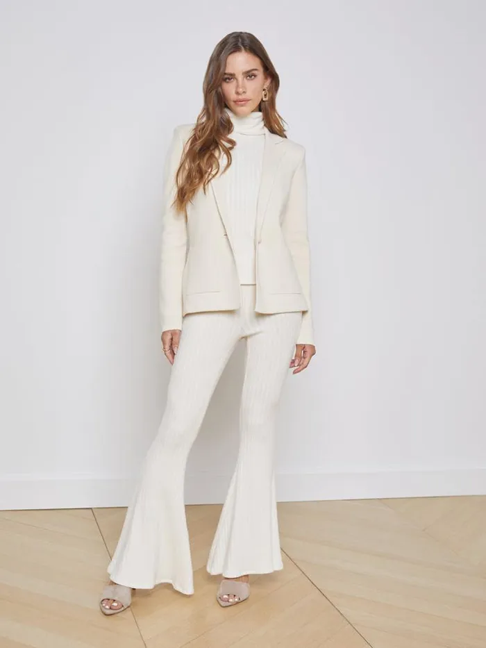 L039Agence Blazers and Jackets Women Lacey Knit Blazer Porcelain