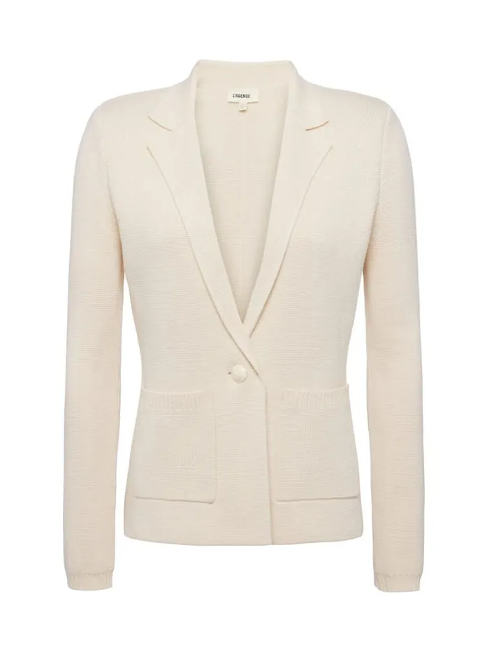 L039Agence Blazers and Jackets Women Lacey Knit Blazer Porcelain