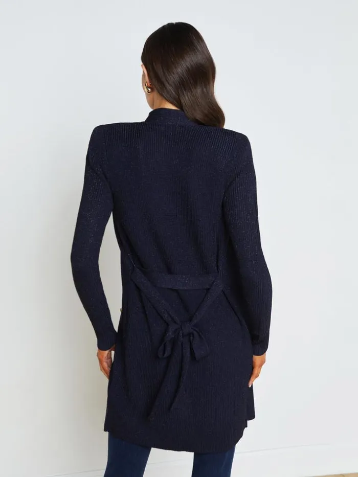 L039Agence Blazers and Jackets Women Noe DoubleBreasted Cardigan Midnight