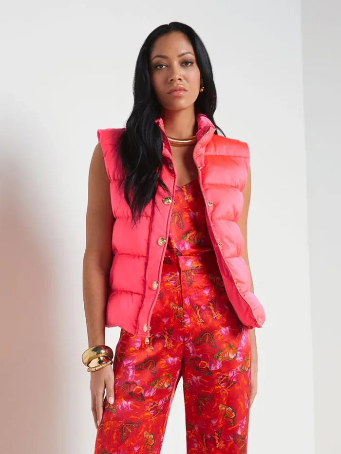 L039Agence Blazers and Jackets Women Rae Puffer Vest Neon Coral