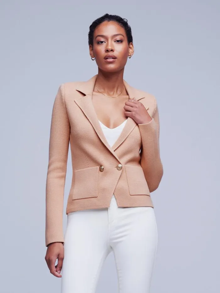 L039Agence Blazers and Jackets Women Sofia Knit Blazer Dusty Pink