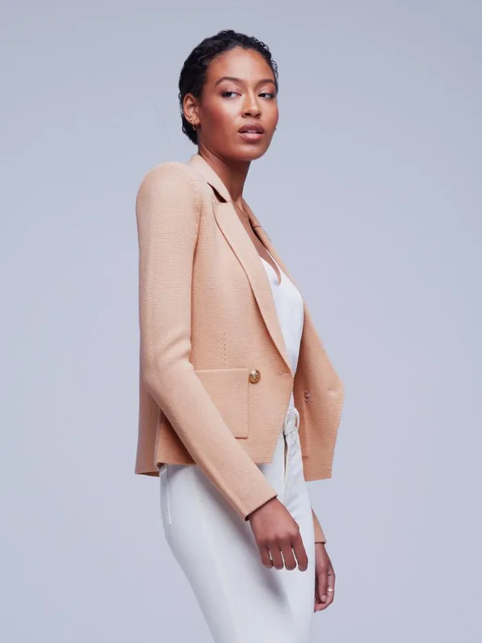 L039Agence Blazers and Jackets Women Sofia Knit Blazer Dusty Pink