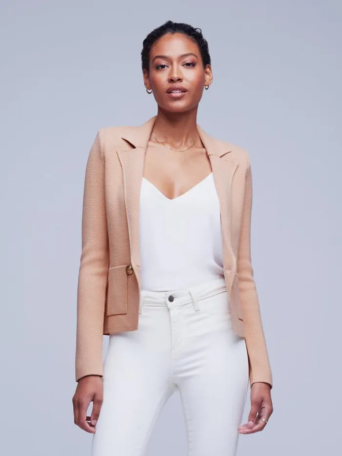 L039Agence Blazers and Jackets Women Sofia Knit Blazer Dusty Pink