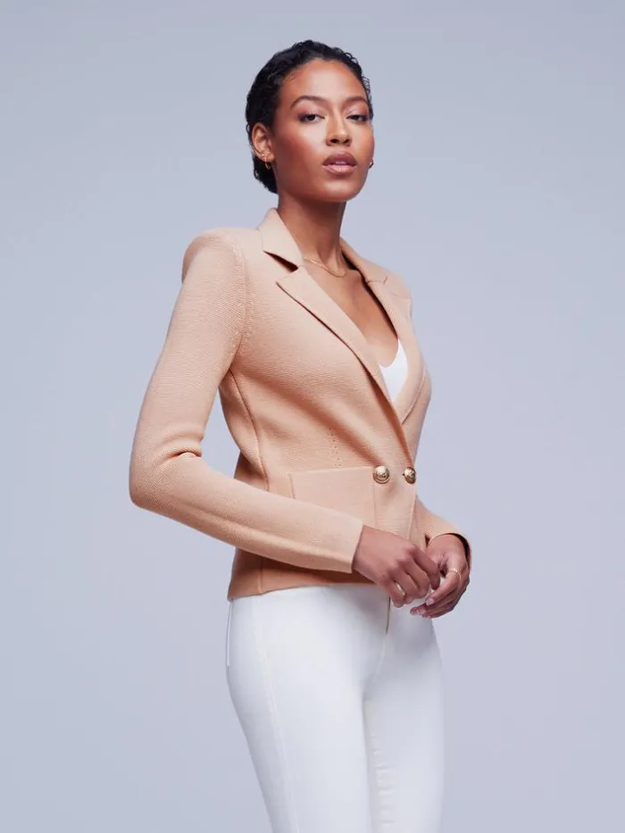 L039Agence Blazers and Jackets Women Sofia Knit Blazer Dusty Pink