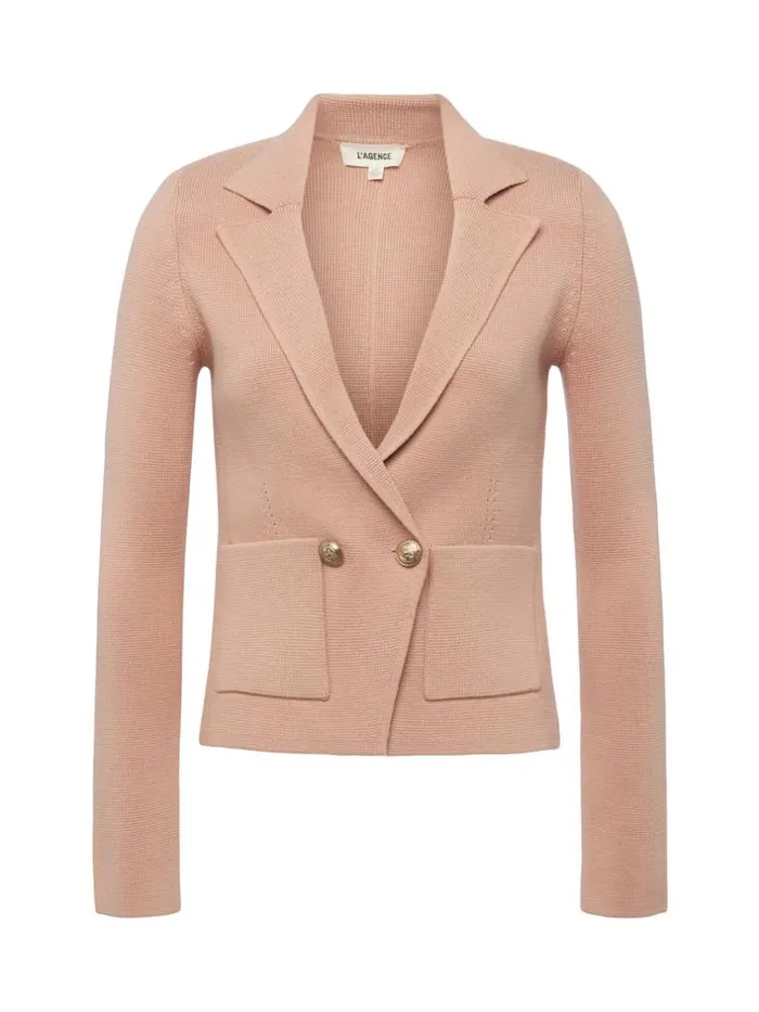 L039Agence Blazers and Jackets Women Sofia Knit Blazer Dusty Pink