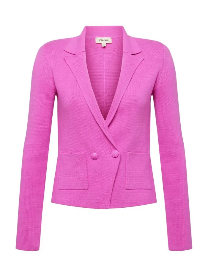 L039Agence Blazers and Jackets Women Sofia Knit Blazer Hot Pink