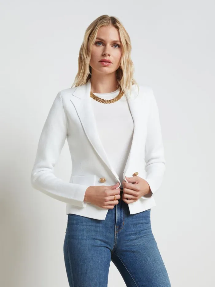 L039Agence Blazers and Jackets Women Sofia Knit Blazer White