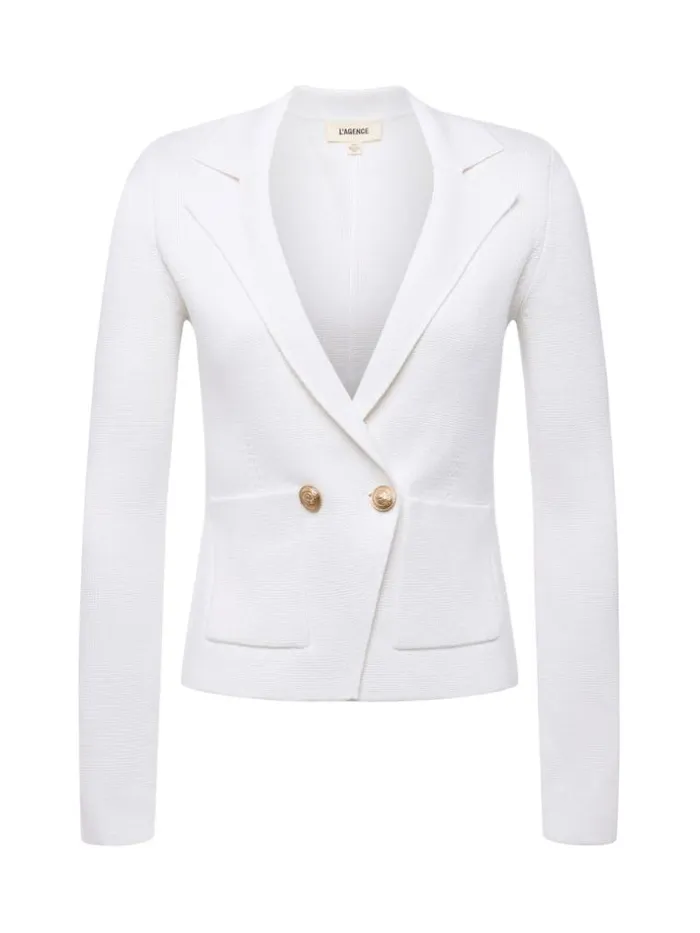 L039Agence Blazers and Jackets Women Sofia Knit Blazer White