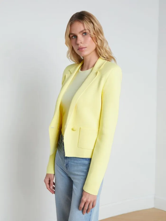 L039Agence Blazers and Jackets Women Sofia Knit Blazer Yellow Sorbet