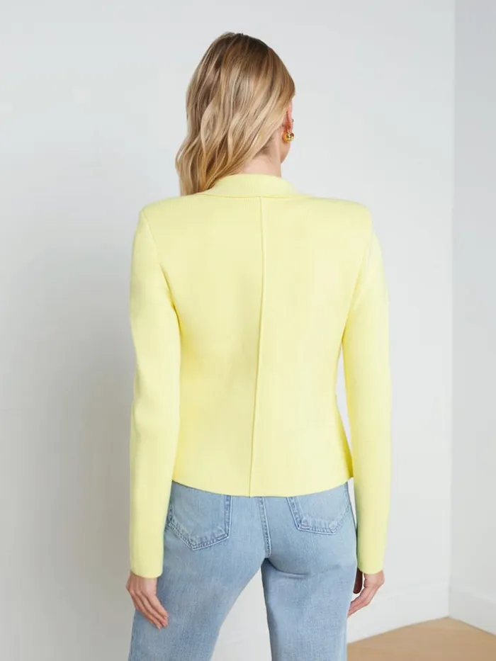 L039Agence Blazers and Jackets Women Sofia Knit Blazer Yellow Sorbet