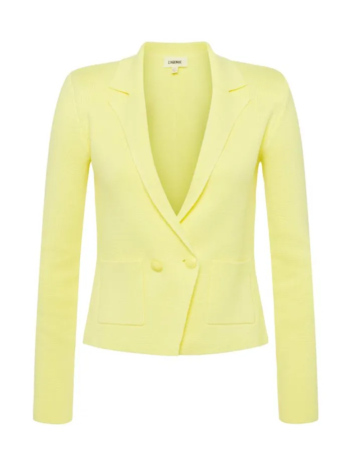 L039Agence Blazers and Jackets Women Sofia Knit Blazer Yellow Sorbet