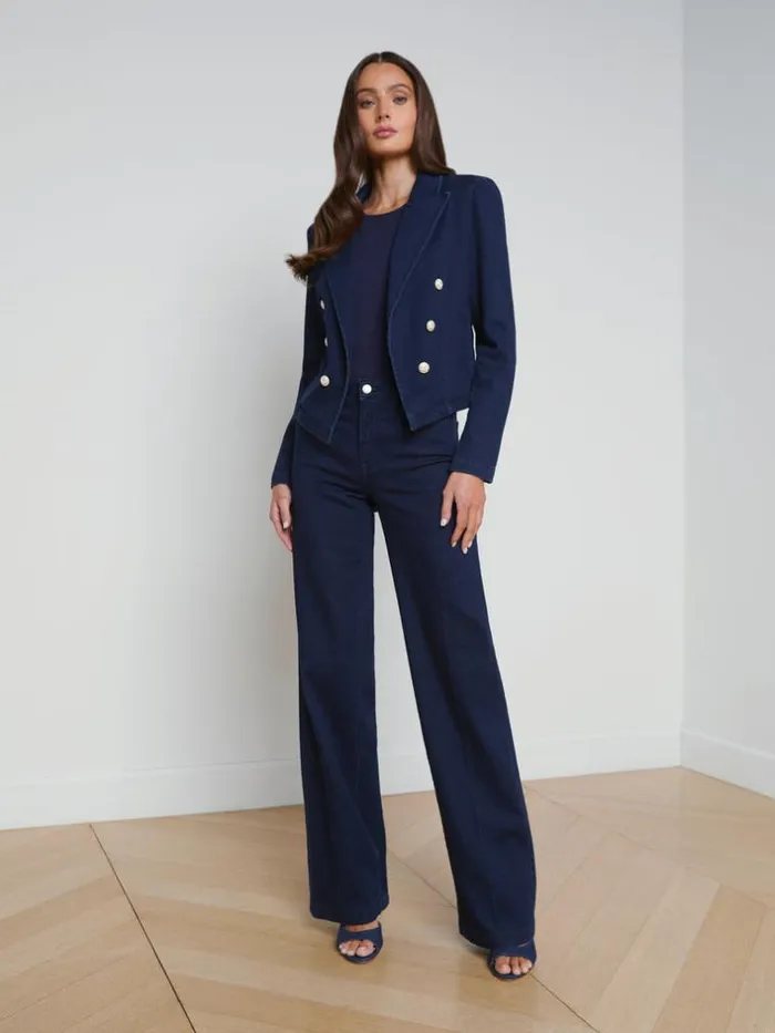 L039Agence Blazers and Jackets Women Wayne Denim Blazer Palomino