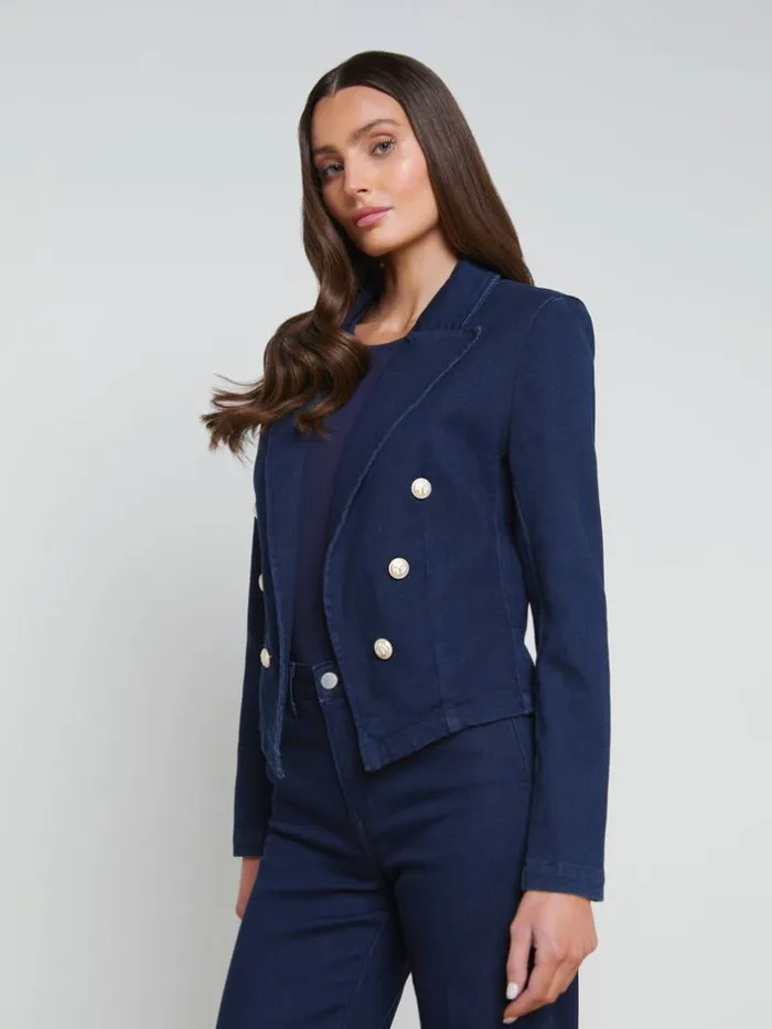 L039Agence Blazers and Jackets Women Wayne Denim Blazer Palomino