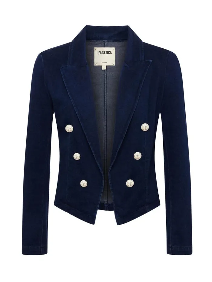 L039Agence Blazers and Jackets Women Wayne Denim Blazer Palomino