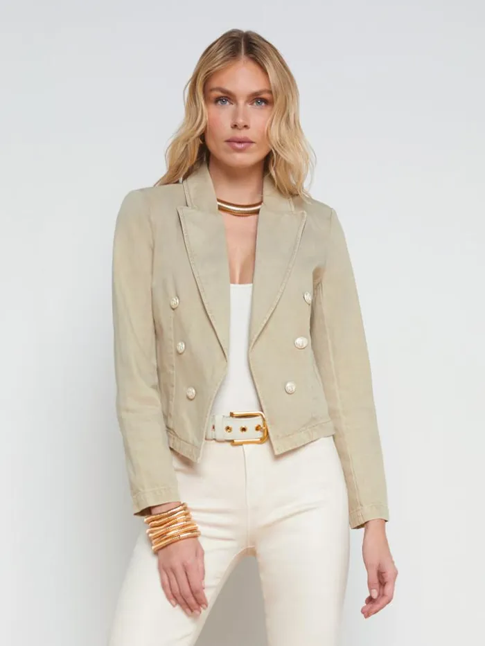 L039Agence Blazers and Jackets Women Wayne Denim Blazer Sand Dune