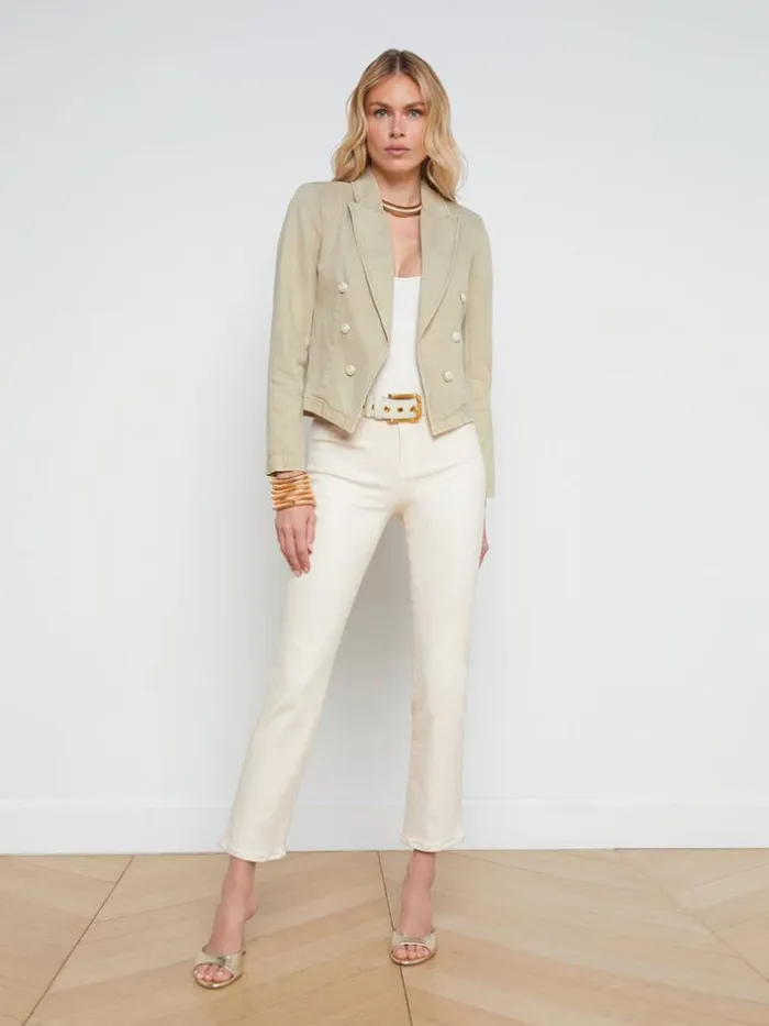 L039Agence Blazers and Jackets Women Wayne Denim Blazer Sand Dune