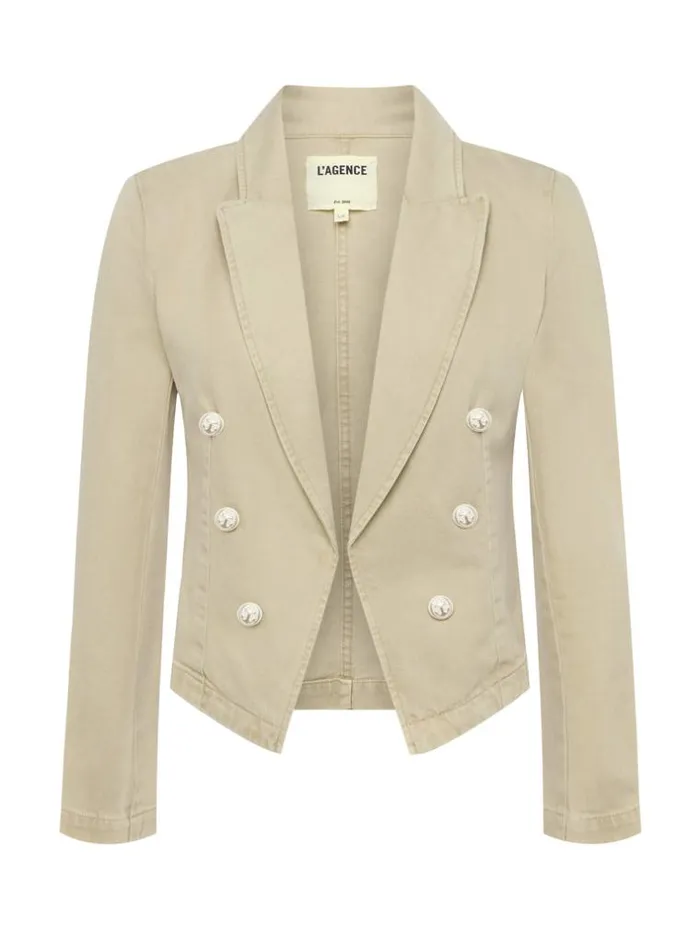 L039Agence Blazers and Jackets Women Wayne Denim Blazer Sand Dune