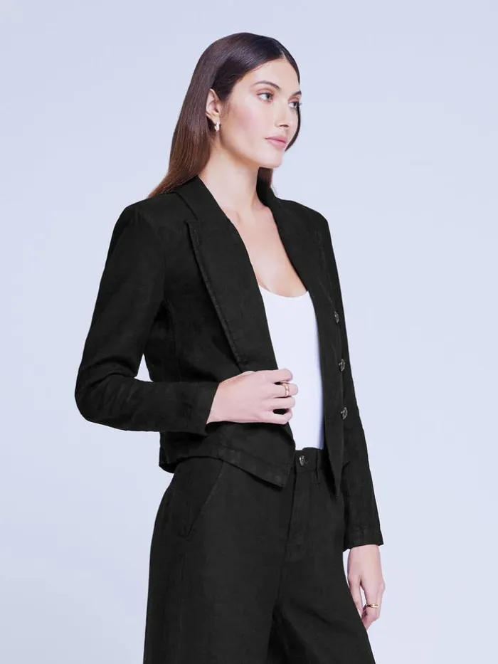 L039Agence Blazers and Jackets Women Wayne Linen Blazer Black