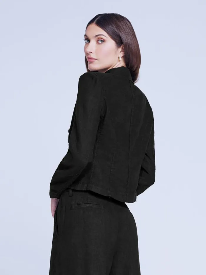 L039Agence Blazers and Jackets Women Wayne Linen Blazer Black