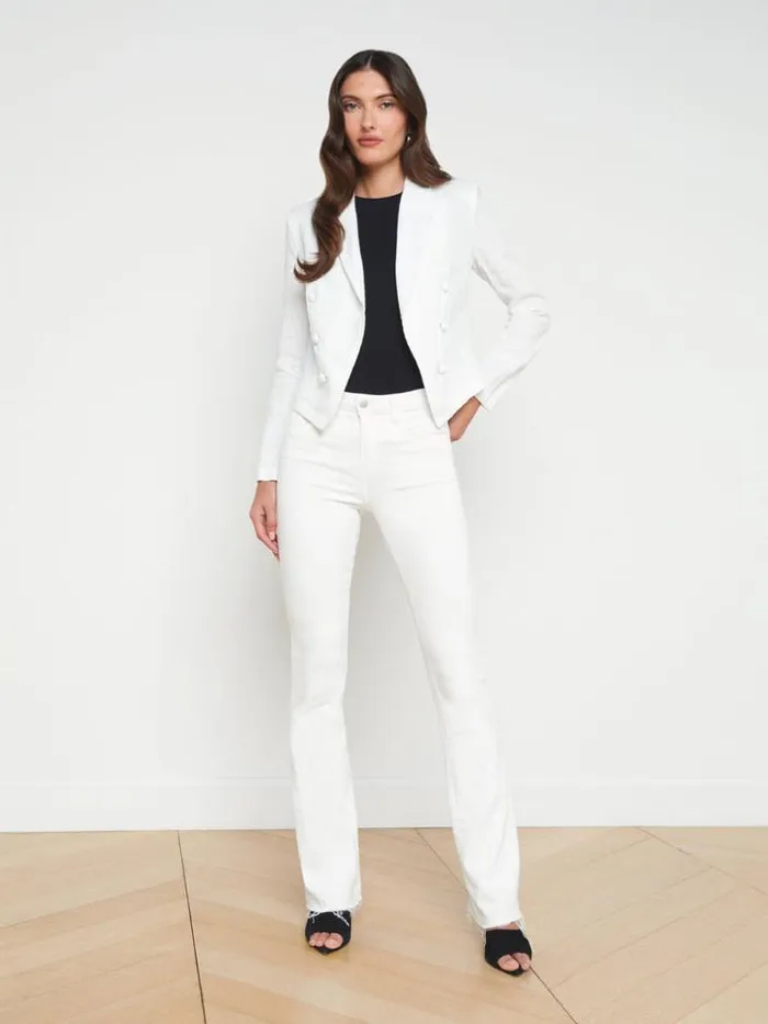 L039Agence Blazers and Jackets Women Wayne Linen Blazer Blanc
