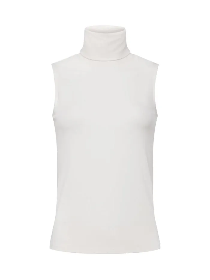 L039Agence Blouses and Tops Women Ceci Sleeveless Turtleneck Off White