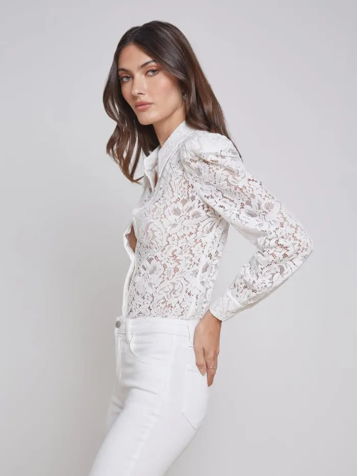 L039Agence Blouses and Tops Women Jenica Lace Blouse Ivory
