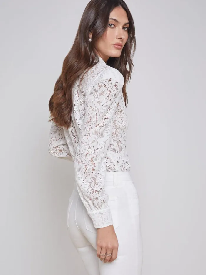 L039Agence Blouses and Tops Women Jenica Lace Blouse Ivory