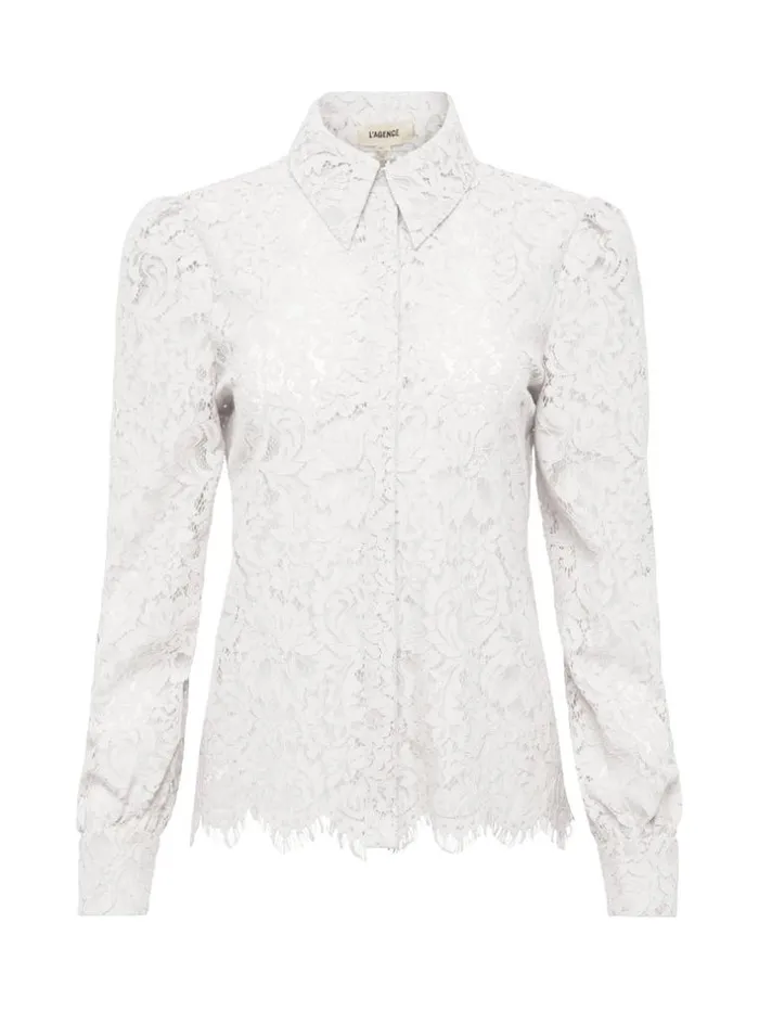 L039Agence Blouses and Tops Women Jenica Lace Blouse Ivory
