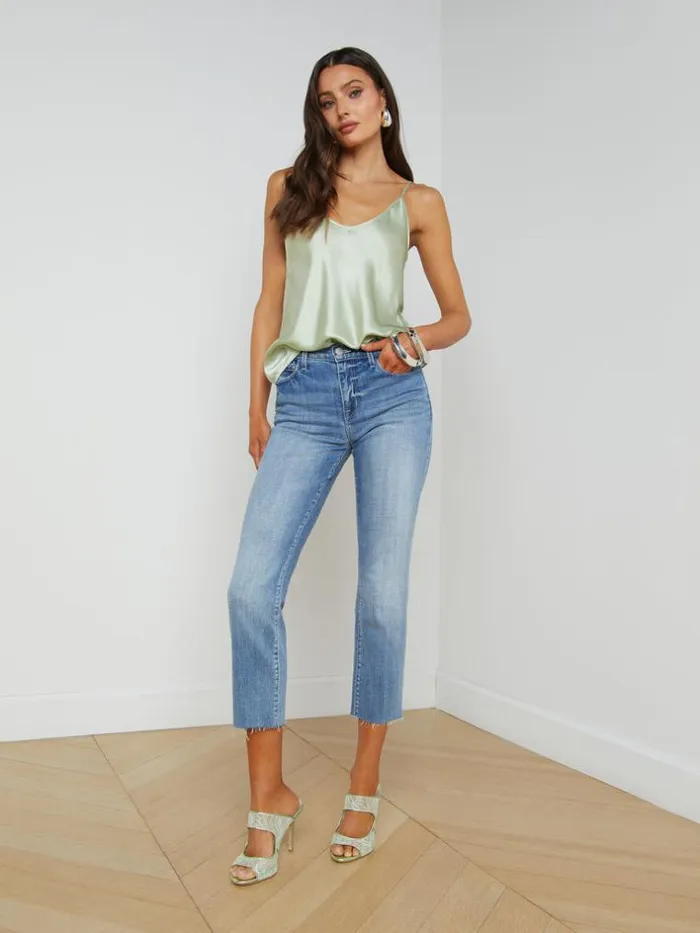 L039Agence Blouses and Tops Women Lexi Silk Camisole Laurel Green
