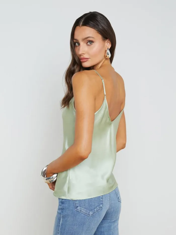 L039Agence Blouses and Tops Women Lexi Silk Camisole Laurel Green
