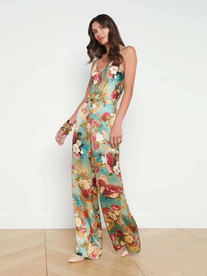 L039Agence Blouses and Tops Women Lexi Silk Camisole Small Multi Rococo