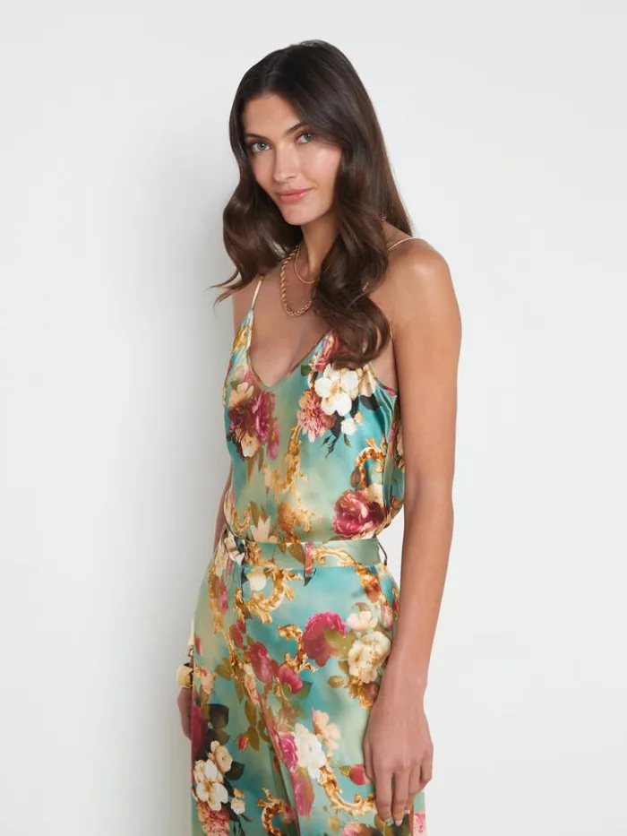 L039Agence Blouses and Tops Women Lexi Silk Camisole Small Multi Rococo
