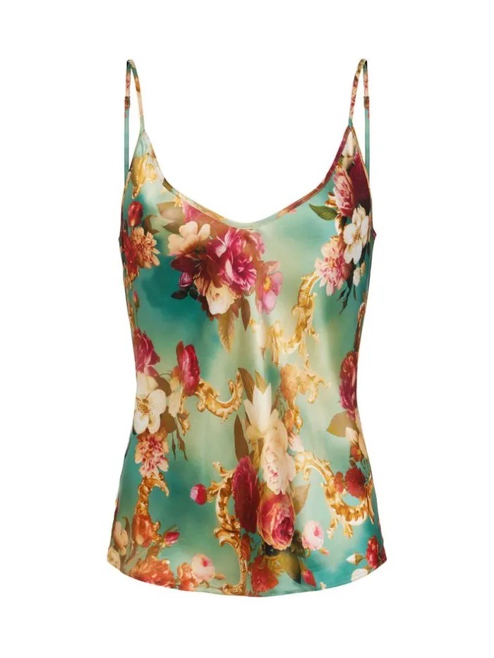 L039Agence Blouses and Tops Women Lexi Silk Camisole Small Multi Rococo
