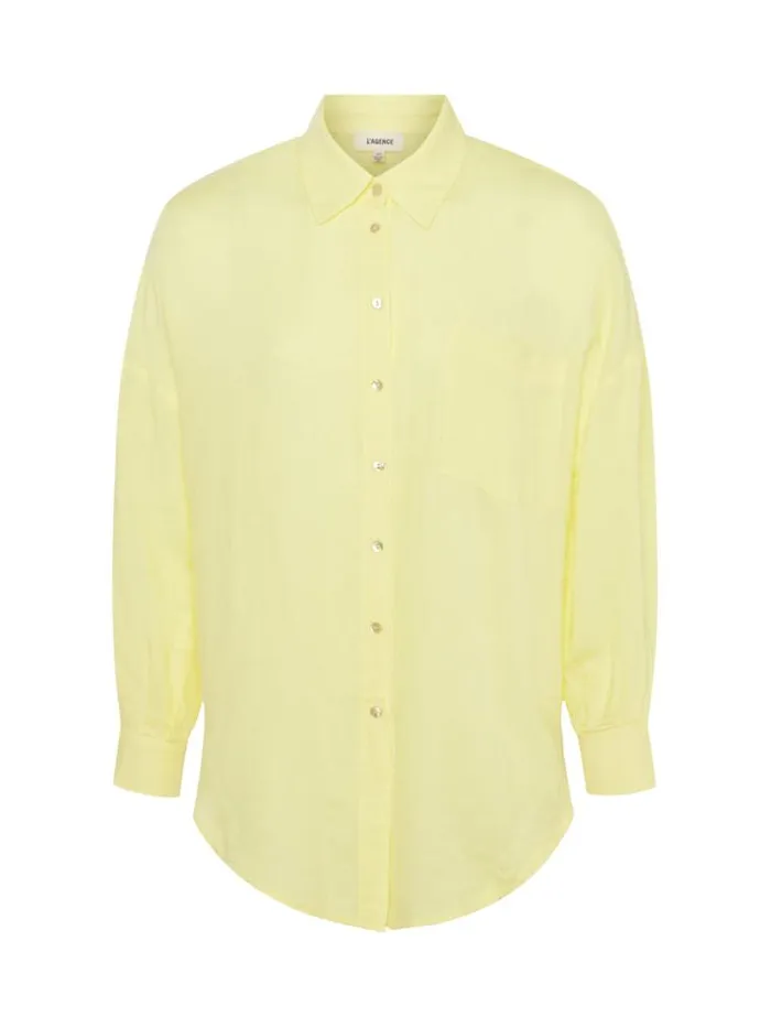 L039Agence Blouses and Tops Women Talitha LinenBlend Blouse Yellow Sorbet