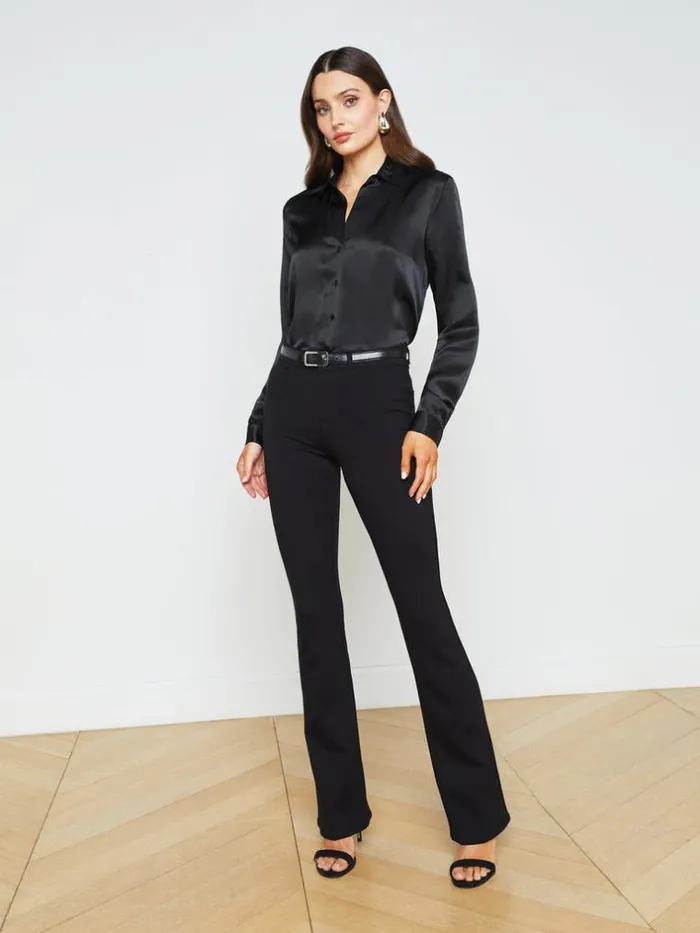 L039Agence Blouses and Tops Women Tyler Silk Blouse Black