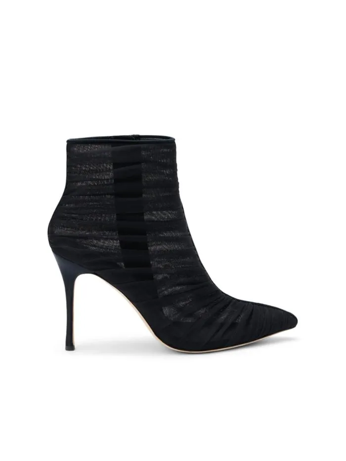 L039Agence Boots and Booties Women Noemie Bootie Black Tullesatin