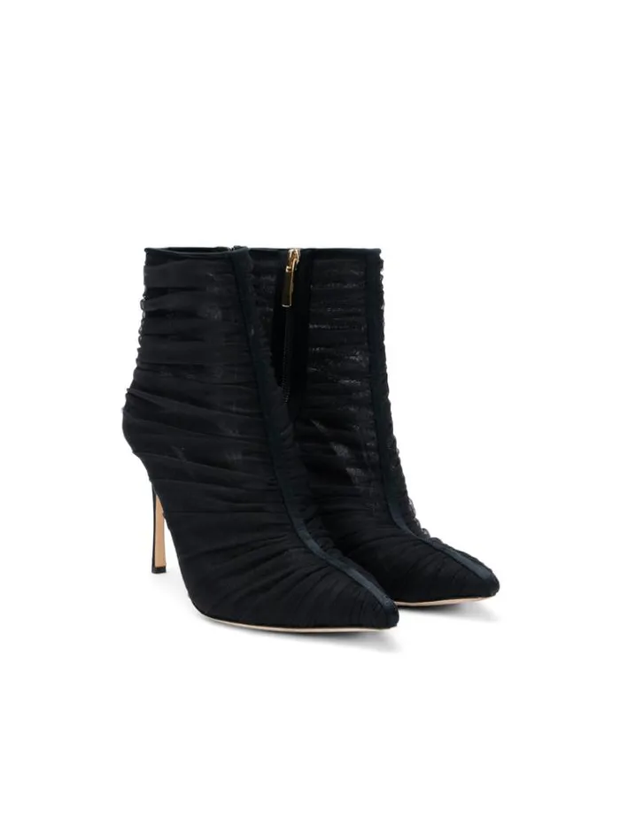 L039Agence Boots and Booties Women Noemie Bootie Black Tullesatin
