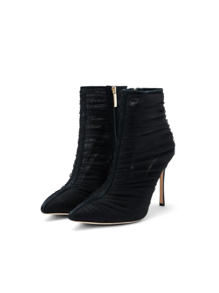 L039Agence Boots and Booties Women Noemie Bootie Black Tullesatin