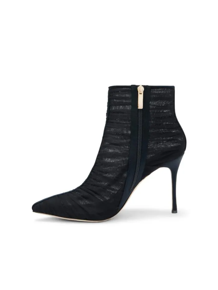 L039Agence Boots and Booties Women Noemie Bootie Black Tullesatin