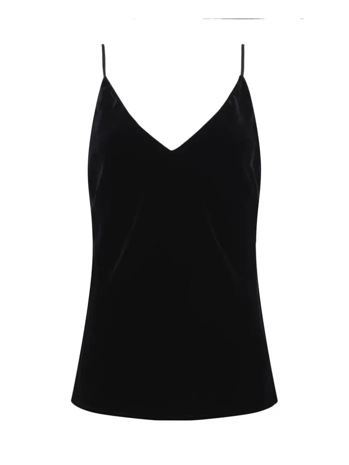 L039Agence Camisoles and Tanks Women Gabriella Velvet Camisole Tank Black Velvet