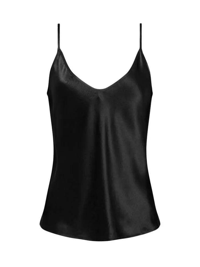 L039Agence Camisoles and Tanks Women Lexi Silk Camisole Black