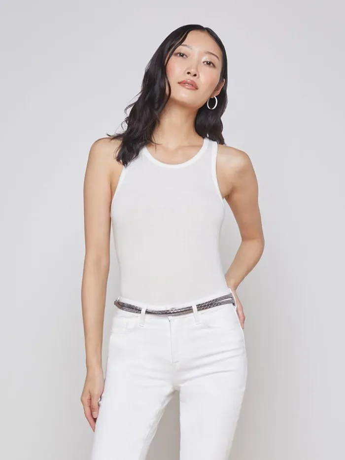 L039Agence Camisoles and Tanks Women Nia Ribbed Tank White