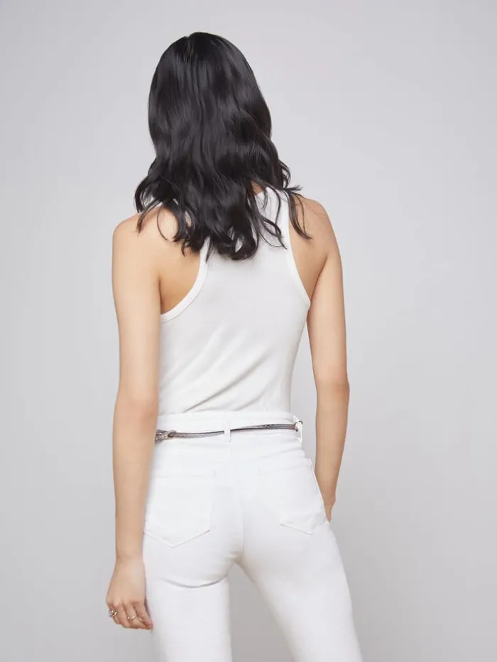 L039Agence Camisoles and Tanks Women Nia Ribbed Tank White